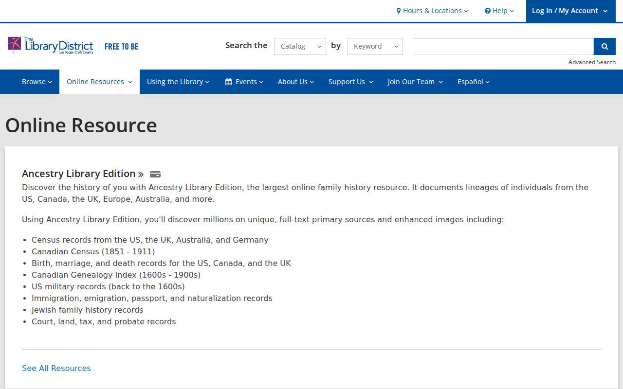 Enterprise people directories research through the Library District genealogy resource